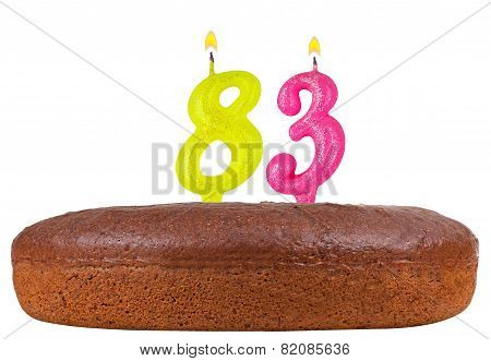 Birthday Cake Candles Number 83 Isolated