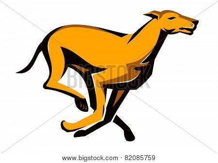 Greyhound Dog Racing Running Retro