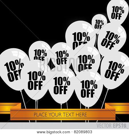 Balloons With Sale Discounts 10 Percent.