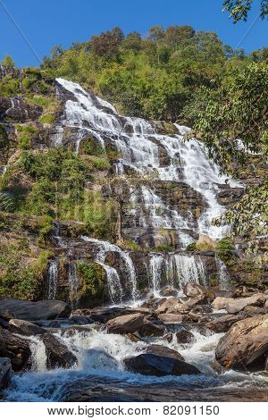 Mae Ya waterfall is tourist attraction and one of the most beautiful waterfall in Chiang Mai Thailan