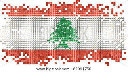 Lebanese grunge tile flag. Vector illustration