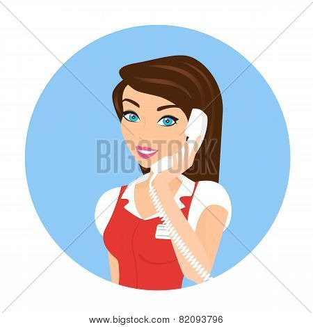 Female call centre operator - isolated