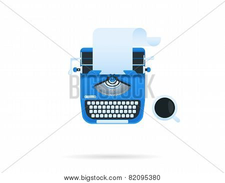 Blue typewriter