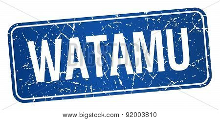 Watamu Blue Stamp Isolated On White Background