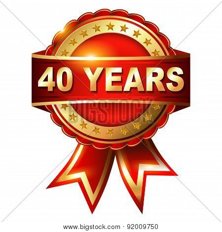 40 years anniversary golden label.