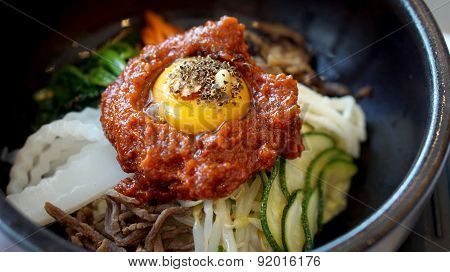 Bibimbap, Korean Hot Mix Side Dishes Food