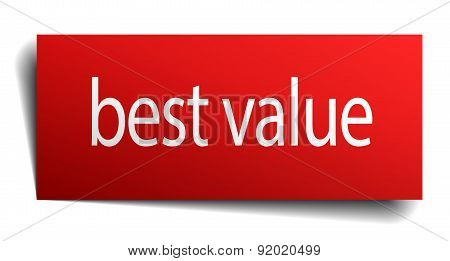 Best Value Red Paper Sign Isolated On White