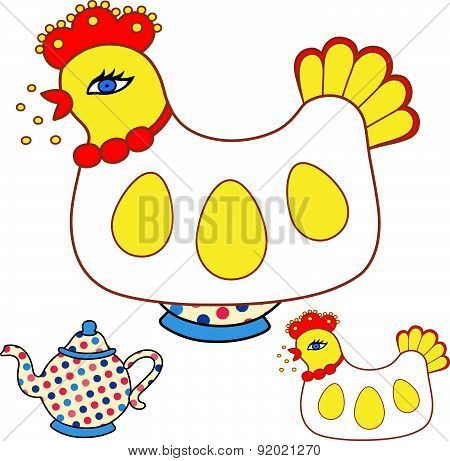 Magic chicken warmer for teapot