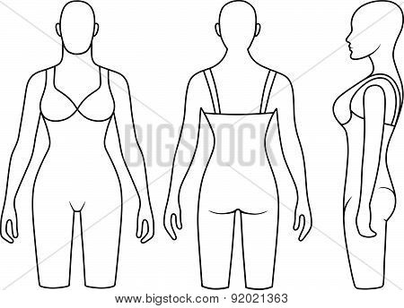 Woman mannequin slimming underwear torso