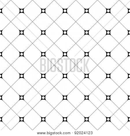 Seamless Grid Pattern. Vector Black and White Background. Regular Texture