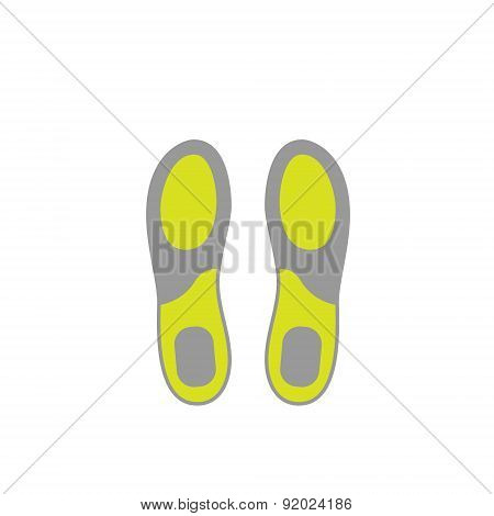 Flat Icon of Shoe Insoles Isolated on White Background
