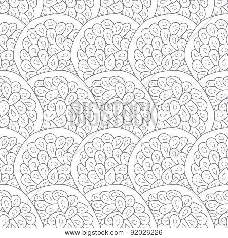 Vector line art texture waves abstract seamless pattern