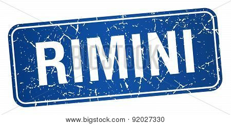 Rimini Blue Stamp Isolated On White Background