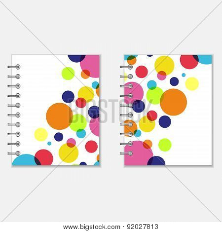 Notebook covers design with colorful circles