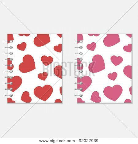 Spiral notebook heart design
