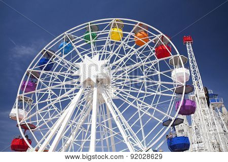 BARCELONA, SPAIN - MAY 2, 2015: Ferris-wheel in the Amusement Park on Mount Tibidabo in Barcelona, Catalonia, Spain