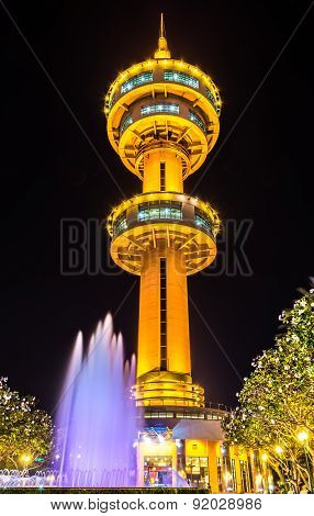 Banhan Chaemsai Tower In Suphanburi City,  Suphan Buri Province. Thailand.