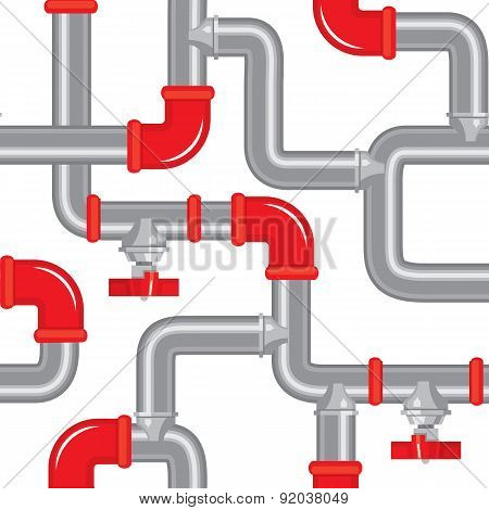 Abstract Industrial Vector Background With Pipeline Construction