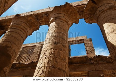 The Great Hypostyle Hall Of The Temple Of Karnak. Luxor, Egypt.