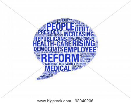 Bubble Shaped Health Care Reform Word Cloud