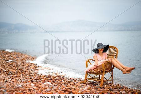 Woman resting on the beach