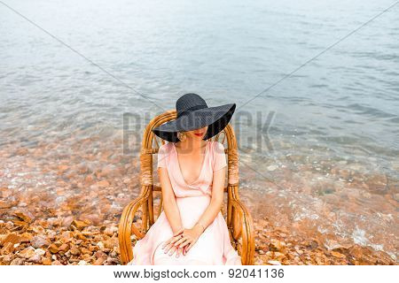 Woman resting on the beach