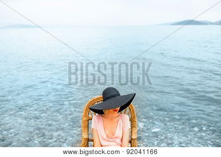 Woman resting on the beach