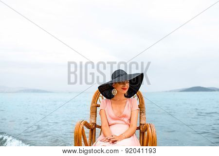 Woman resting on the beach