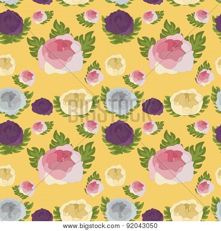 romantic floral pattern peonies