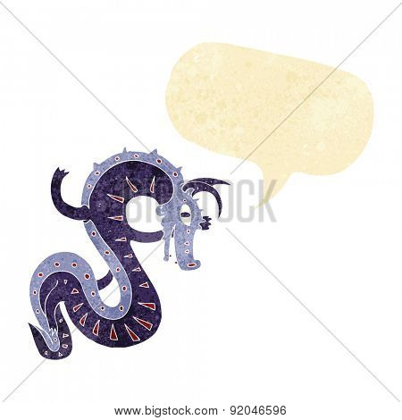 saxon dragon cartoon with speech bubble
