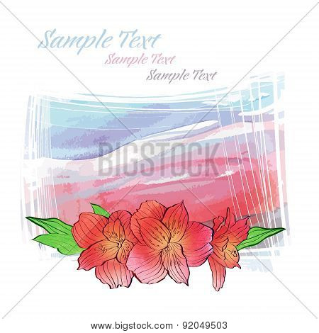 Bright watercolor flowers