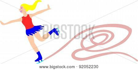 Woman Skates On Ice