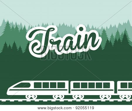 train design over green background vector illustration