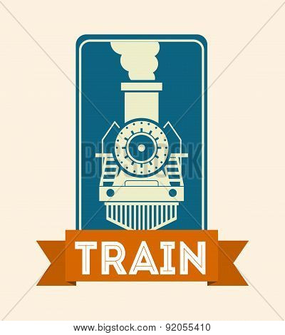 train design over pink background vector illustration