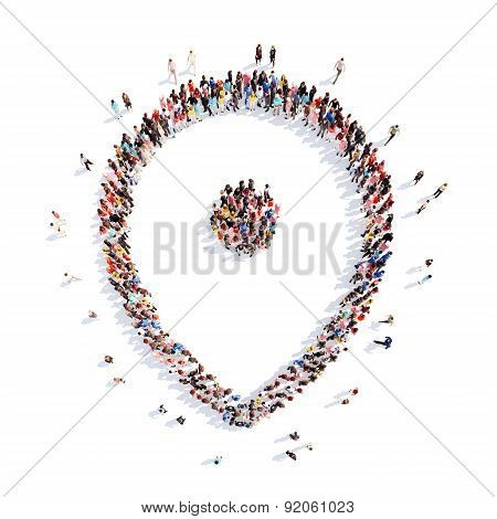 people in the form of a map pointer.