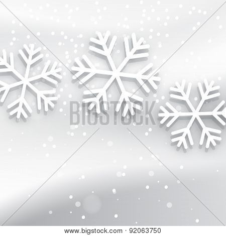 White Background With Decorative Snowflakes