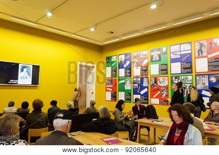 Amsterdam, Netherlands - May 6, 2015: Dutch People Visit Stedelijk Musem In Amsterdam
