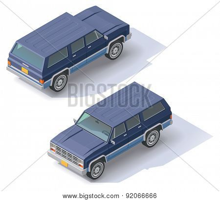 Isometric icon representing sport utility vehicle