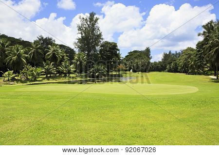 Beautiful golf course at the Constance Lemuria Resort.
