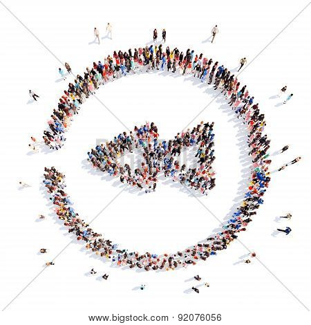 people in the shape of a button play.