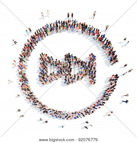 people in the shape of a button play.