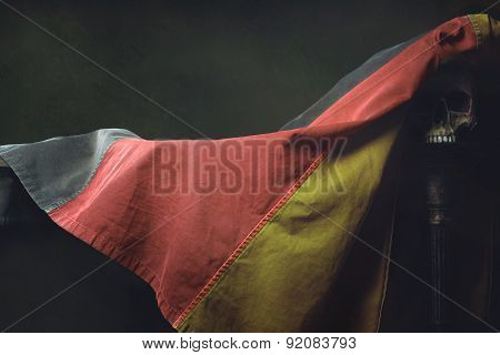 Vanitas Of The German Flag With Human Skull