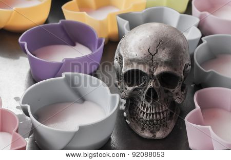 Skull And Thai Desert Still Life