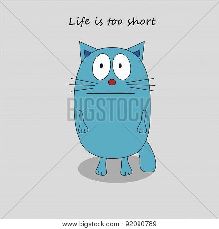 Sad cat - flat design vector