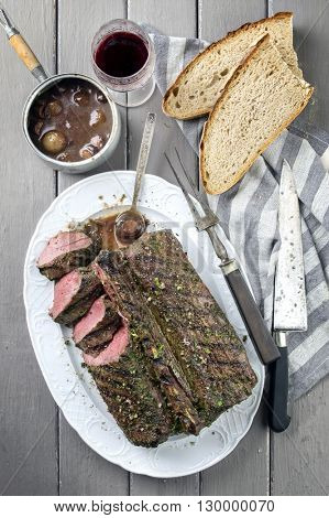 Barbecue Saddle of Vanison on Plate