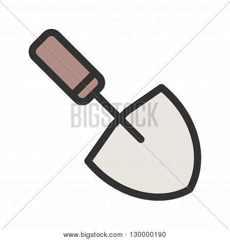 Trowel, work, metal icon vector image. Can also be used for tools. Suitable for use on web apps, mobile apps and print media.