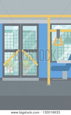 Background of modern empty city bus.