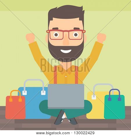 Man making purchases online.