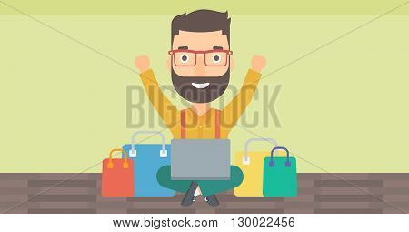 Man making purchases online.