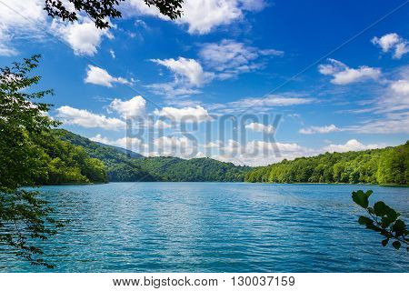 Summer landscape. Plitvice lakes. National park. Croatia.